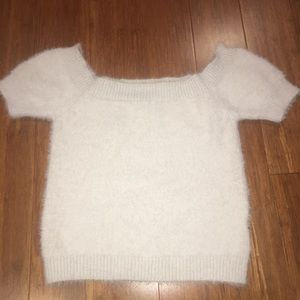 Gray Off The Shoulder Top